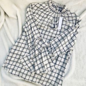 NWT DREW Plaid Jackson Top